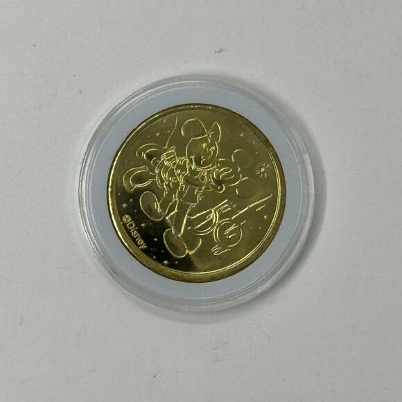 DISNEY 50th Anniversary Gold Medallion Coin Mickey Mouse and Minnie Mouse - Picture 1 of 2